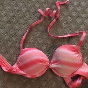 pink push up bikini top